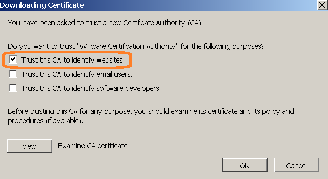 Install certificate